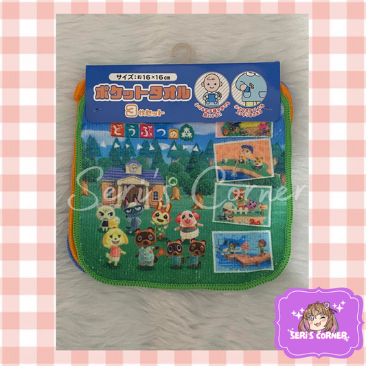 Animal Crossing 3-set Pocket Towels (16 x 16 cm)